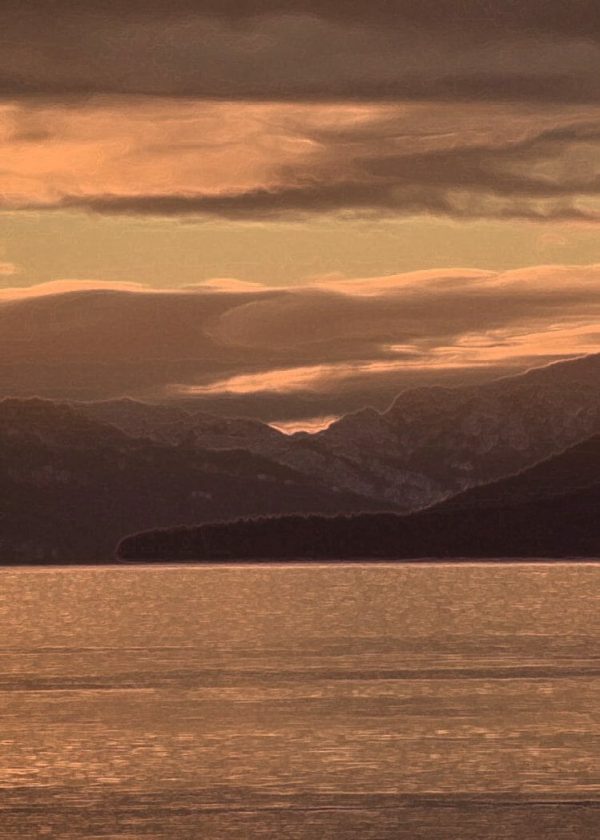 Alaska notecard showing sunset sky.